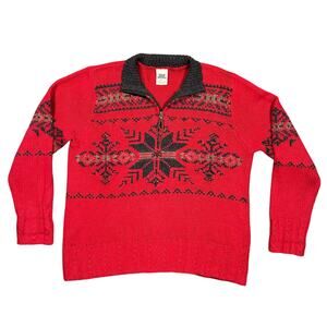 Vintage 90s High Sierra Sweater Women’s Medium Quarter Zip Nordic Style Pullover